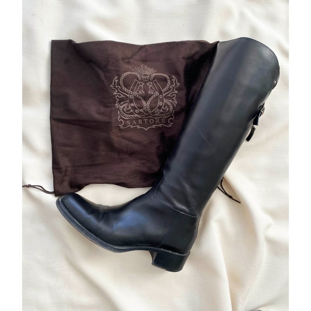 Sartore Black Riding Boots, size 39.5 (fits size 10) - Picture 4 of 13